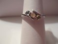 Three-stone Tri-color sapphire set in sterling silver